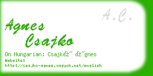 agnes csajko business card